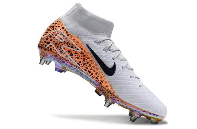 Nike Multicolor White High-Cut Flyknit Upper Firm-Ground Soccer Shoes 2