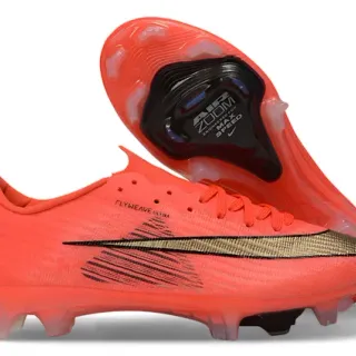 Nike naranja y negro Flyweave Upper Air Zoom Heel Unit Firm-Ground zapatos de fútbol