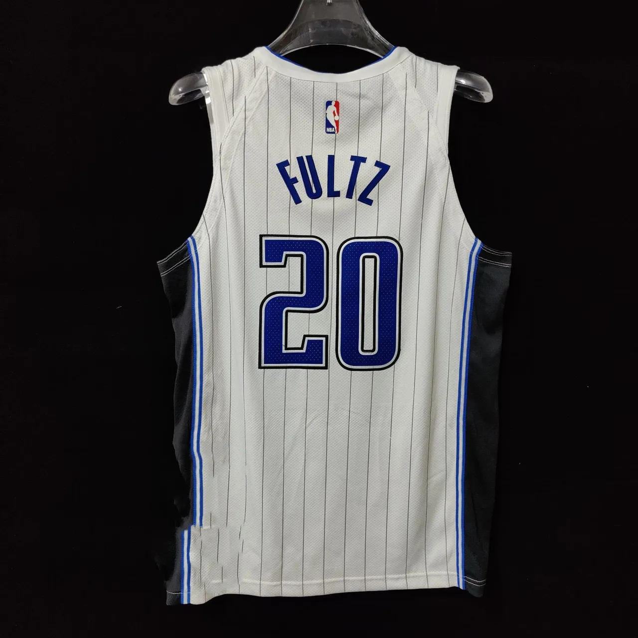 Nike Orlando Magic #20 Disney Edition White Blue Pinstripe Embroidered Lettering Jersey 2