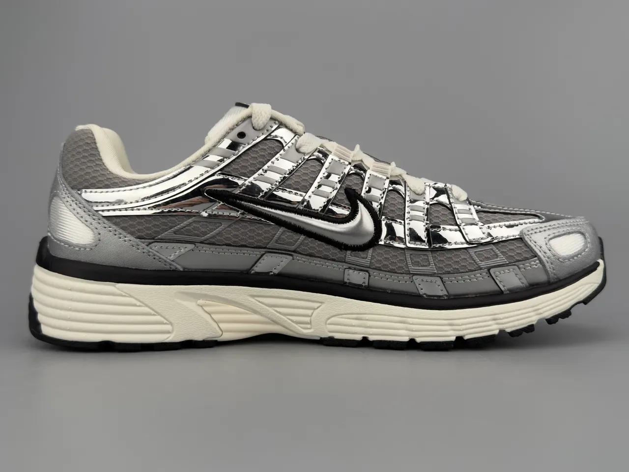 Nike P-6000 Metallic Silver Black White Lifestyle Sneakers 2
