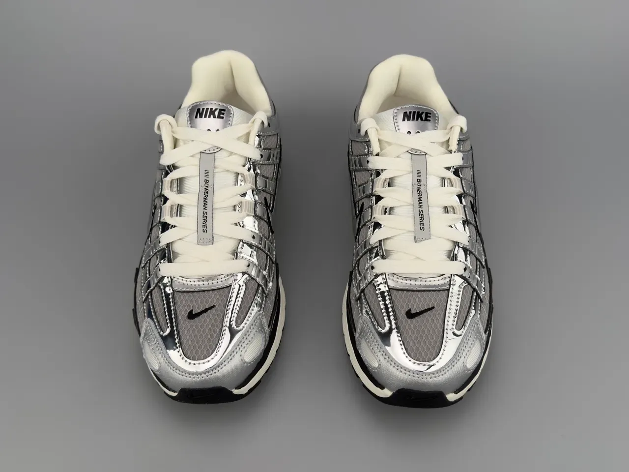 Nike P-6000 Metallic Silver Black White Lifestyle Sneakers 3