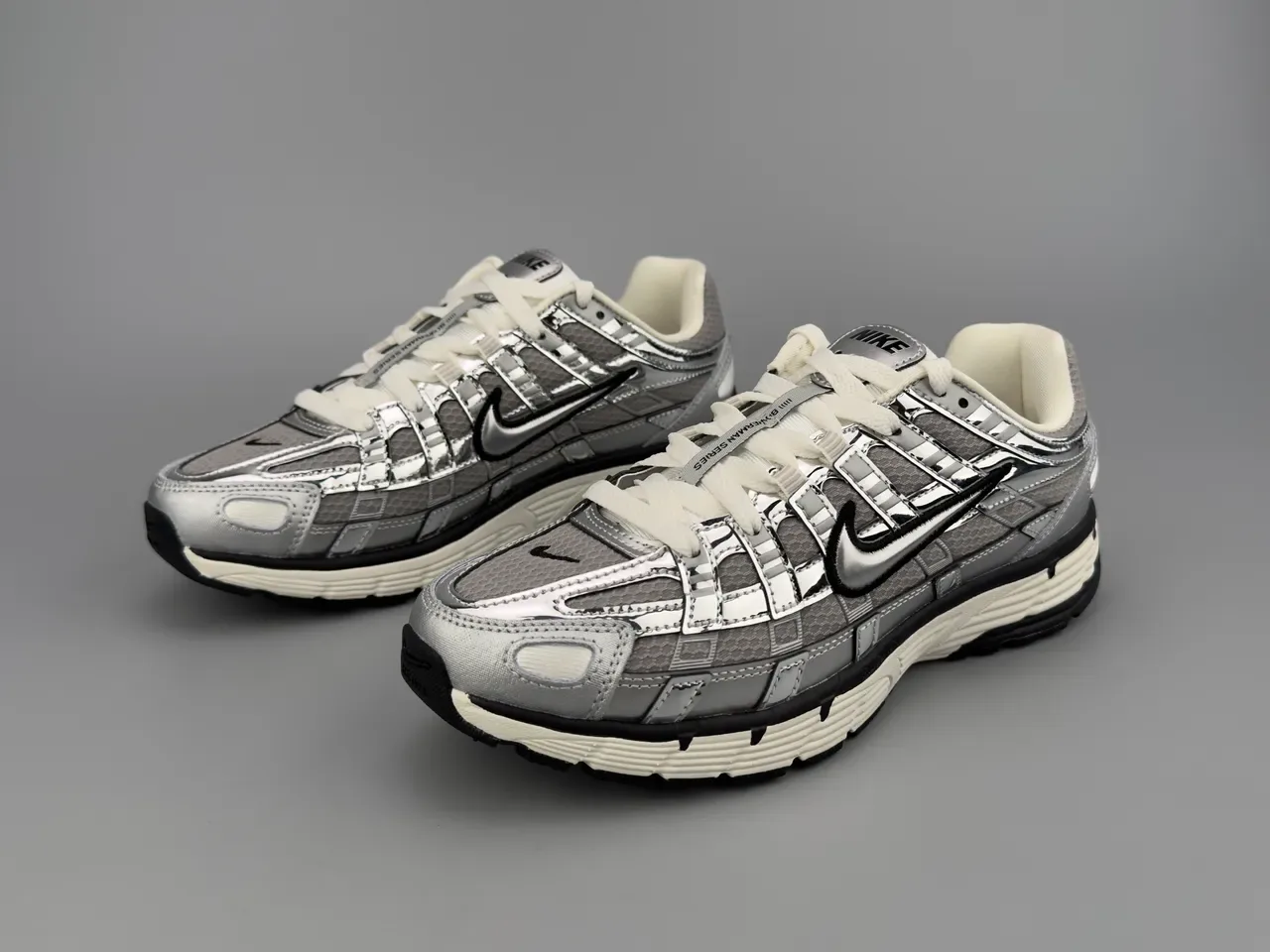Nike P-6000 Metallic Silver Black White Lifestyle Sneakers 5