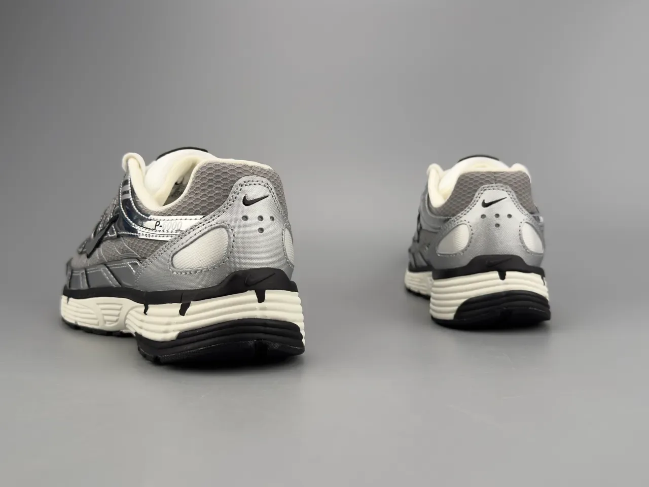 Nike P-6000 Metallic Silver Black White Lifestyle Sneakers 6