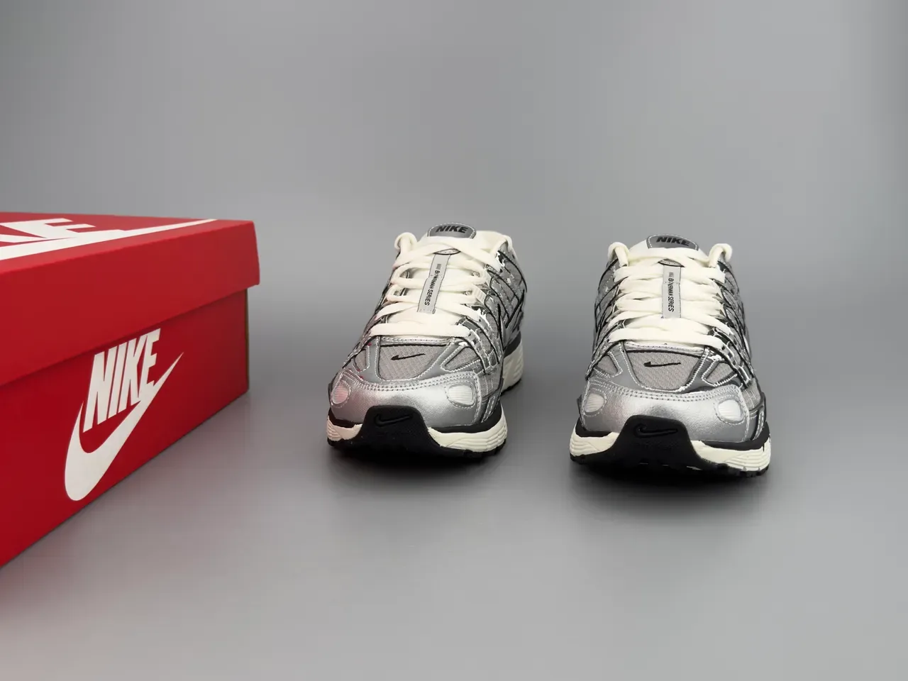 Nike P-6000 Metallic Silver Black White Lifestyle Sneakers 9