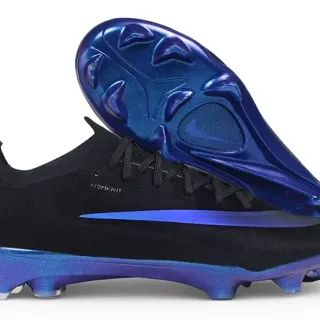 Nike Phantom GT Atomknit Black Iridescent Blue Firm-Ground Soccer Shoes