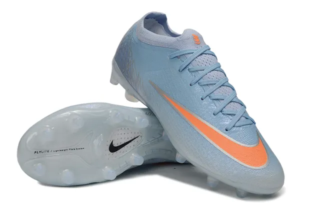 Nike Phantom GT Atomknit Light Blue Orange Firm-Ground Soccer Shoes 4