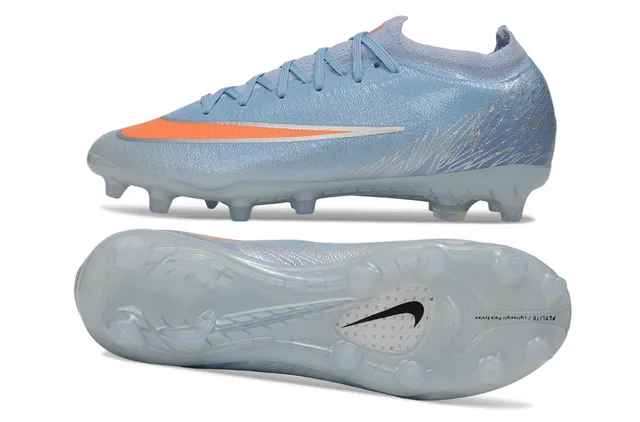 Nike Phantom GT Atomknit Light Blue Orange Firm-Ground Soccer Shoes 6