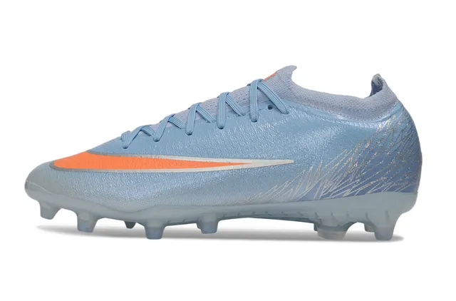 Nike Phantom GT Atomknit Light Blue Orange Firm-Ground Soccer Shoes 7