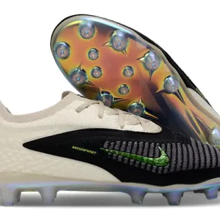 Nike Phantom GT Beige Black Knit Upper Dynamic Overlay Firm-Ground Soccer Shoes