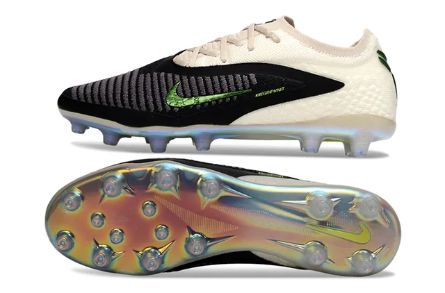 Nike Phantom GT Beige Black Knit Upper Dynamic Overlay Firm-Ground Soccer Shoes 6