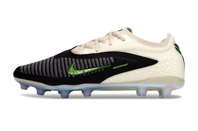 Nike Phantom GT Beige Black Knit Upper Dynamic Overlay Firm-Ground Soccer Shoes 7