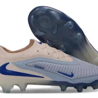 Nike Phantom GT Beige Blue أعلى شبكي حزام وسط القدم أرضية صلبة أحذية كرة القدم