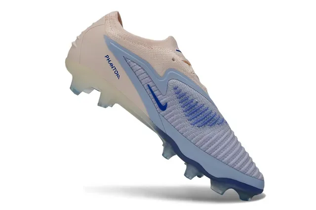 Nike Phantom GT Beige Blue Upper de Malha Cinto de Medi-pé Firm-Ground Chuteiras de Futebol 2