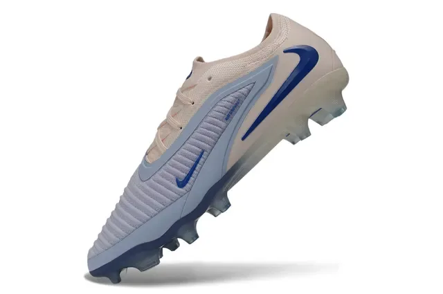 Nike Phantom GT Beige Blue Upper de Malha Cinto de Medi-pé Firm-Ground Chuteiras de Futebol 3