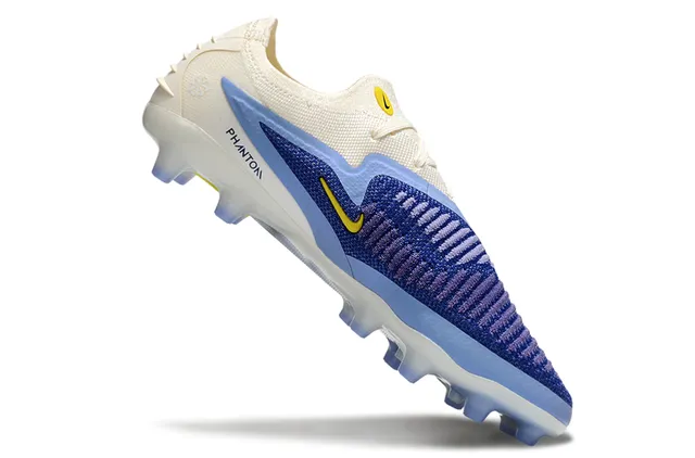 Nike Phantom GT Beige Purple Knit Upper Dynamic Cage Overlay Firm-Ground Soccer Shoes 3