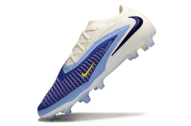 Nike Phantom GT Beige Purple Knit Upper Dynamic Cage Overlay Firm-Ground Soccer Shoes 4