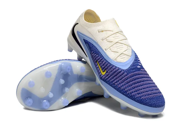 Nike Phantom GT Beige Purple Knit Upper Dynamic Cage Overlay Firm-Ground Soccer Shoes 5