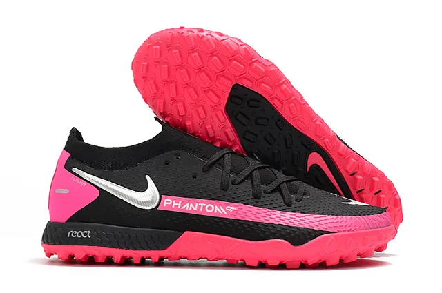 Nike Phantom GT Chaussures de Football Noir Marron Basse Coupe Tige Synthétique Panneau Cuivre Métallique Milieu Pied Turf 6