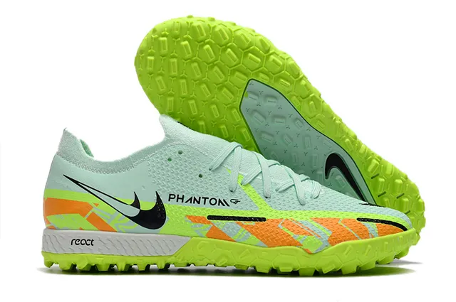 Nike Phantom GT Chaussures de Football Noir Marron Basse Coupe Tige Synthétique Panneau Cuivre Métallique Milieu Pied Turf 20