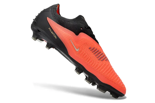 Nike Phantom GT Black Orange Low-Cut Knit Upper Asymmetric Lacing System Firm-Ground Soccer Shoes 2