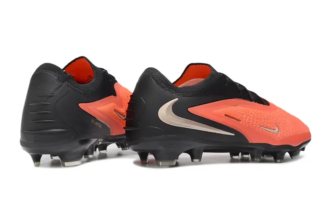Nike Phantom GT Black Orange Low-Cut Knit Upper Asymmetric Lacing System Firm-Ground Soccer Shoes 5