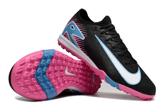 Nike Phantom GT Noir Rose Bas Coupe Upper de Maille Gazon Chaussures de Football 4