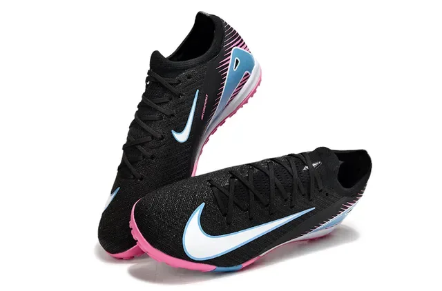 Nike Phantom GT Noir Rose Bas Coupe Upper de Maille Gazon Chaussures de Football 7