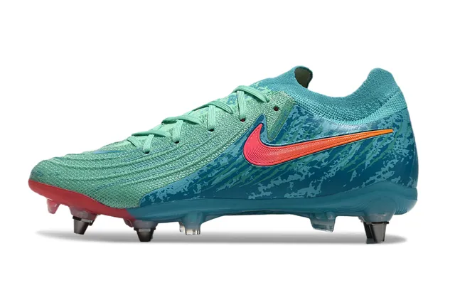 Nike Phantom GT Blue Multicolor Knit Upper Asymmetrical Lacing Firm-Ground Soccer Shoes 7