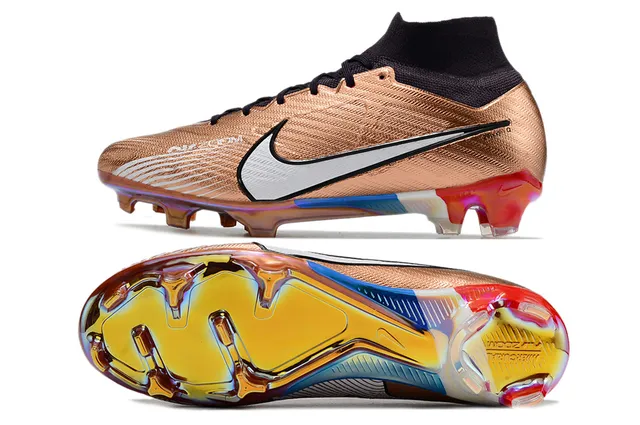 Nike Phantom GT Doré Bleu Métallique Cuivre Haut Iridescent Contrepied Firm-Ground Chaussures de Football 2