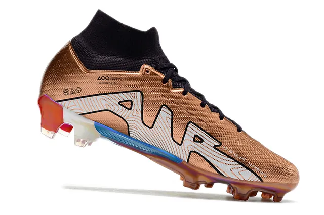Nike Phantom GT Doré Bleu Métallique Cuivre Haut Iridescent Contrepied Firm-Ground Chaussures de Football 3