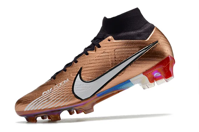 Nike Phantom GT Doré Bleu Métallique Cuivre Haut Iridescent Contrepied Firm-Ground Chaussures de Football 4