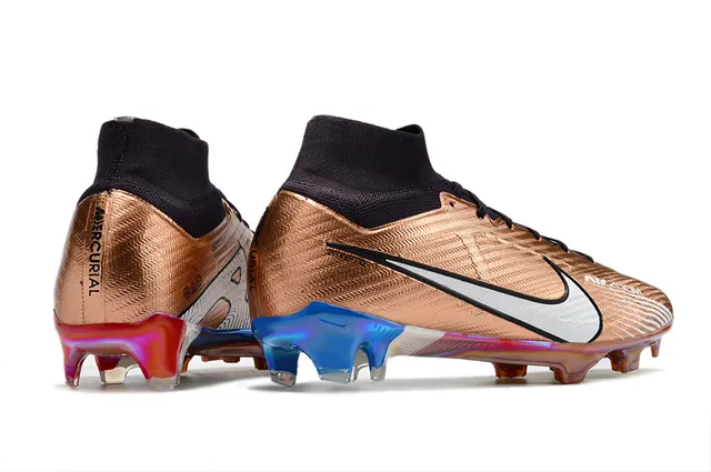 Nike Phantom GT Doré Bleu Métallique Cuivre Haut Iridescent Contrepied Firm-Ground Chaussures de Football 7
