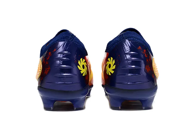 Nike Phantom GT Navy Orange Low-Cut Knit Upper Asymmetric Lacing Firm-Ground Soccer Shoes 4