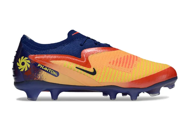 Nike Phantom GT Navy Orange Low-Cut Knit Upper Asymmetric Lacing Firm-Ground Soccer Shoes 7