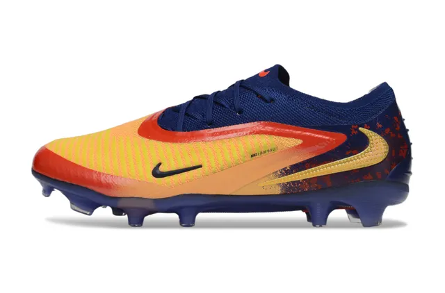 Nike Phantom GT Navy Orange Low-Cut Knit Upper Asymmetric Lacing Firm-Ground Soccer Shoes 8
