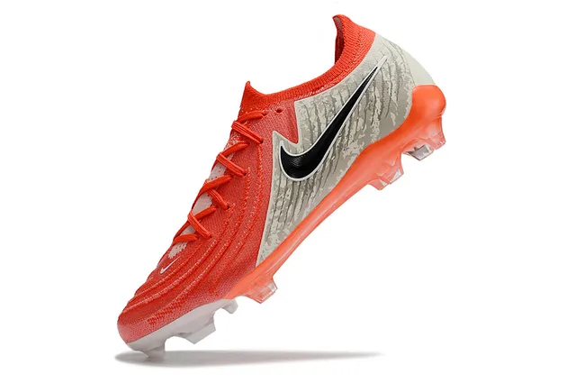 Nike Phantom GT Orange Beige Coupe-basse Collet à chaussette Terrain ferme Chaussures de Football 3