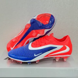 Nike Phantom GT Orange Blue Low-Cut Knit Upper Asymmetrical Lacing Firm-Ground Soccer Shoes