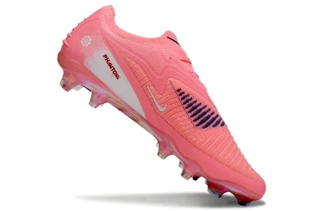 Nike Phantom GT Pink Black Low-Cut Knit Upper Asymmetrical Lacing Firm-Ground Soccer Shoes 2
