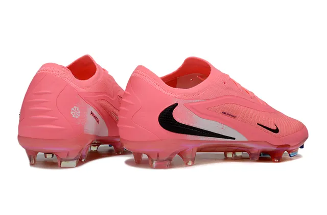Nike Phantom GT Pink Black Low-Cut Knit Upper Asymmetrical Lacing Firm-Ground Soccer Shoes 5