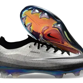 Nike Phantom GT Silver Gray Iridescent Firm-Ground Soccer Shoes