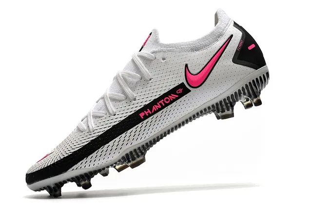 Nike Phantom GT White Black Pink Firm-Ground Soccer Shoes 4