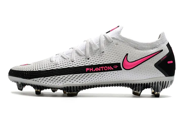 Nike Phantom GT White Black Pink Firm-Ground Soccer Shoes 5