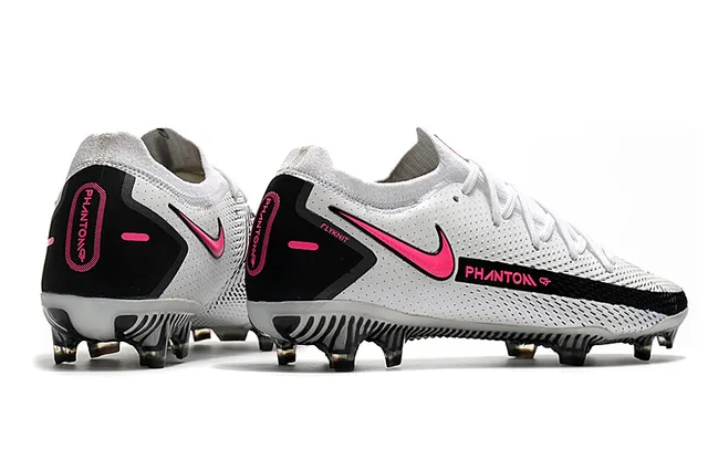 Nike Phantom GT White Black Pink Firm-Ground Soccer Shoes 7