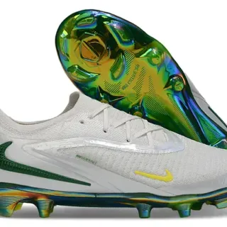 Nike Phantom GT أحذية كرة القدم أبيض أخضر أصفر إريديسينت أرضية صلبة