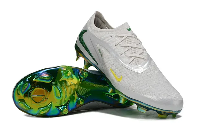 Nike Phantom GT White Green Yellow Iridescent Firm-Ground Soccer Shoes 3