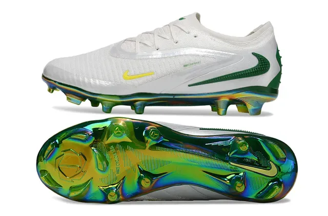 Nike Phantom GT White Green Yellow Iridescent Firm-Ground Soccer Shoes 5