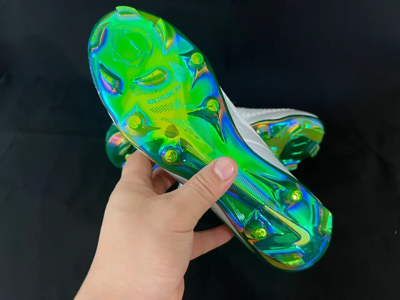 Nike Phantom GT White Green Yellow Iridescent Firm-Ground Soccer Shoes 16