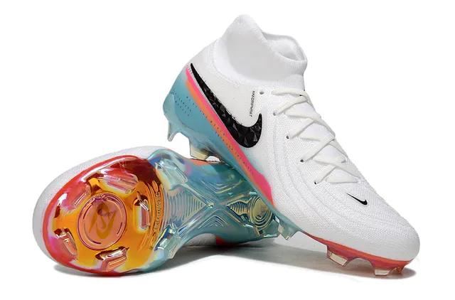 Nike Phantom GT White Multicolor High-Cut Sock-Fit Collar Firm-Ground Soccer Shoes 4