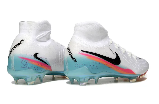 Nike Phantom GT White Multicolor High-Cut Sock-Fit Collar Firm-Ground Soccer Shoes 5