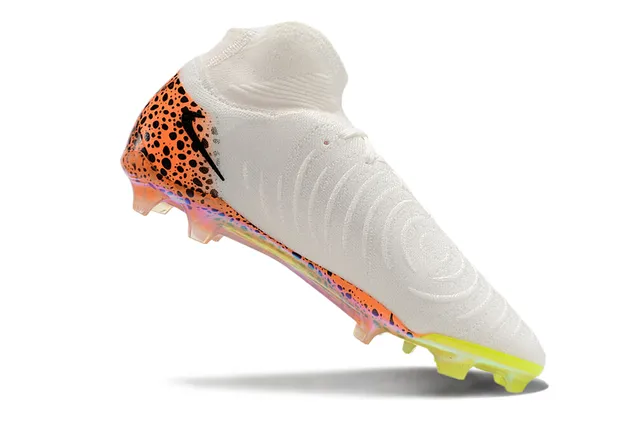 Nike Phantom GT White Orange High-Cut Sock-Fit Collar Firm-Ground Soccer Shoes 2